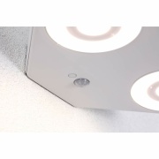 LED Außenwandleuchte Silma Bewegungsmelder Zweifacher Lichtaustritt IP44  280x176mm 3000K 2x5,5 / 2x0,7W 2x600lm 230V  Weiß Aluminium