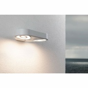 LED Außenwandleuchte Silma Bewegungsmelder Zweifacher Lichtaustritt IP44  280x176mm 3000K 2x5,5 / 2x0,7W 2x600lm 230V  Weiß Aluminium