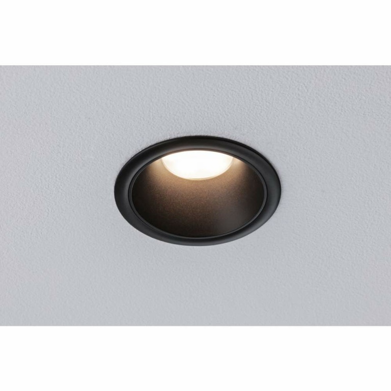 Paulmann LED Einbauleuchte 3-Step-Dim Cole Coin Basisset 3er-Set IP44 rund 88mm  Coin 3x6W 3x470lm 230V dimmbar 2700K Schwarz matt