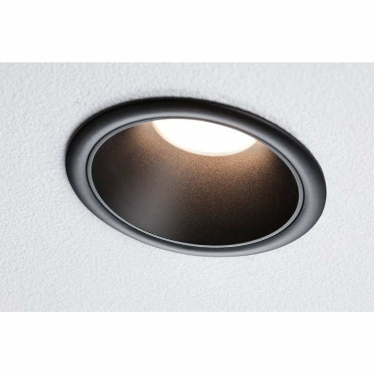 Paulmann LED Einbauleuchte 3-Step-Dim Cole Coin Basisset 3er-Set IP44 rund 88mm  Coin 3x6W 3x470lm 230V dimmbar 2700K Schwarz matt