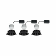 LED Einbauleuchte 3-Step-Dim Cole Coin Basisset 3er-Set IP44 rund 88mm  Coin 3x6W 3x470lm 230V dimmbar 2700K Schwarz matt