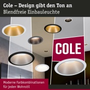 LED Einbauleuchte 3-Step-Dim Cole Coin Basisset 3er-Set IP44 rund 88mm  Coin 3x6W 3x470lm 230V dimmbar 2700K Schwarz matt