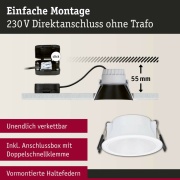 LED Einbauleuchte 3-Step-Dim Cole Coin Basisset 3er-Set IP44 rund 88mm  Coin 3x6W 3x470lm 230V dimmbar 2700K Weiß matt