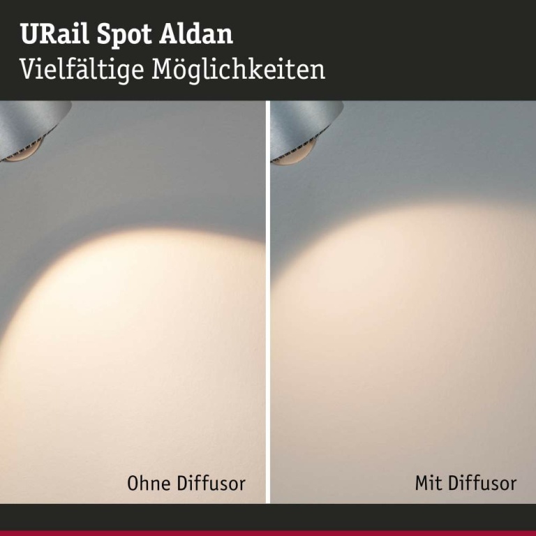 Paulmann URail LED Schienenspot Aldan 8W 500lm White Switch Chrom matt (LED fest verbaut)