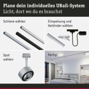 URail LED Schienenspot Aldan 8W 500lm White Switch Chrom matt (LED fest verbaut)