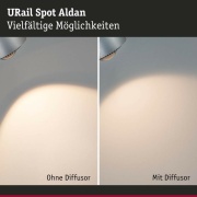 URail LED Schienenspot Aldan 8W 500lm White Switch Chrom matt (LED fest verbaut)