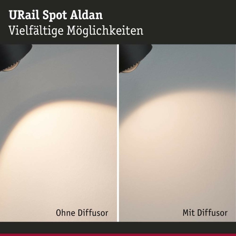 Paulmann URail LED Schienenspot Aldan 8W 500lm White Switch Schwarz matt (LED fest verbaut)