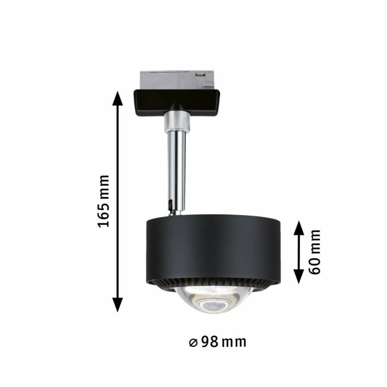 Paulmann URail LED Schienenspot Aldan 8W 500lm White Switch Schwarz matt (LED fest verbaut)