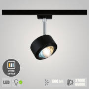 URail LED Schienenspot Aldan 8W 500lm White Switch Schwarz matt (LED fest verbaut)