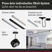 URail LED Schienenspot Aldan 8W 500lm White Switch Schwarz matt (LED fest verbaut)