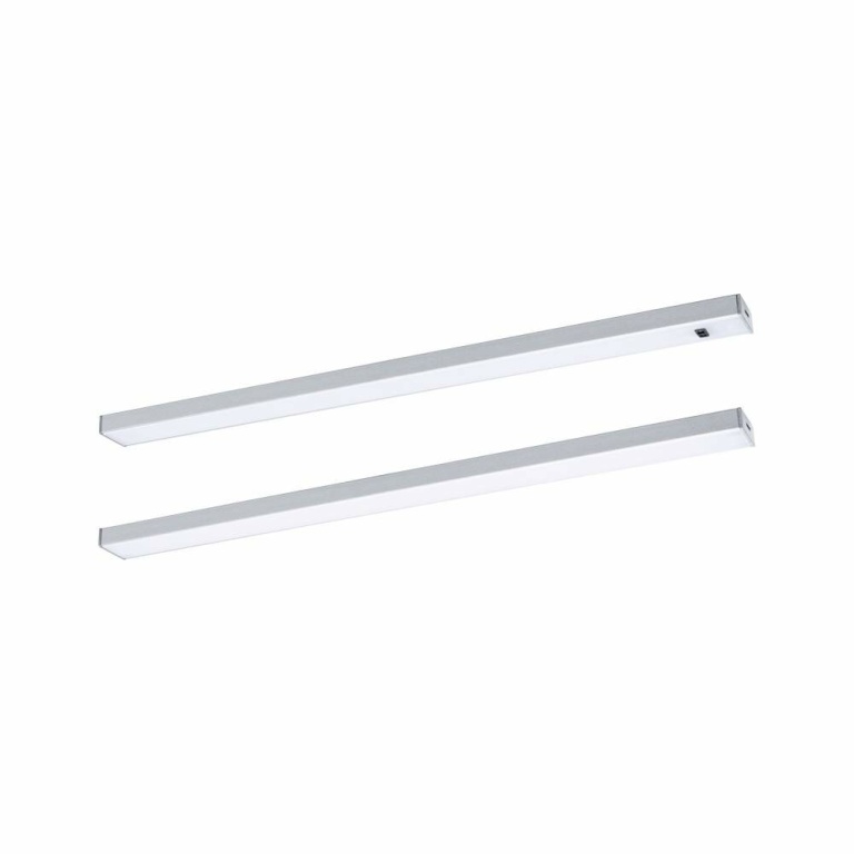 Paulmann LED Unterschrankleuchte Inline 2er-Set Starterset PIR-Sensor 3000K dimmbar 2x4W 350x26mm 2x350lm 24V Chrom matt mit Steckertrafo