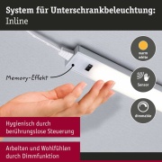 LED Unterschrankleuchte Inline 2er-Set Starterset PIR-Sensor 3000K dimmbar 2x4W 350x26mm 2x350lm 24V Chrom matt mit Steckertrafo