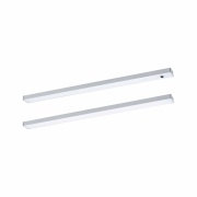 LED Unterschrankleuchte Inline 2er-Set Starterset PIR-Sensor 3000K dimmbar 2x4W 350x26mm 2x350lm 24V Chrom matt mit Steckertrafo