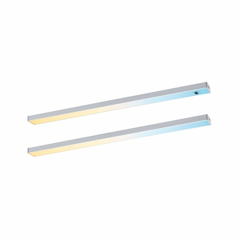 Paulmann LED Unterschrankleuchte Inline 2er-Set Starterset PIR-Sensor Tunable White 2x4W 350x26mm 2x350lm 24V Chrom matt mit Steckertrafo