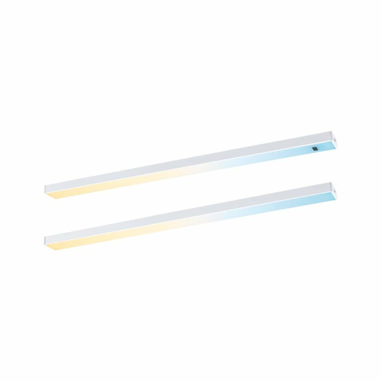 Paulmann LED Unterschrankleuchte Inline 2er-Set Starterset PIR-Sensor Tunable White 2x4W 350x26mm 2x350lm 24V Weiß matt mit Steckertrafo