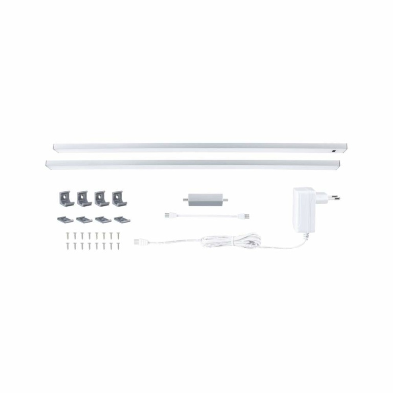 Paulmann LED Unterschrankleuchte Inline 2er-Set Starterset PIR-Sensor Tunable White 2x6W 550x26mm 2x500lm 24V Chrom matt mit Steckertrafo