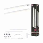 LED Unterschrankleuchte Inline 2er-Set Starterset PIR-Sensor 3000K dimmbar 2x4W 350x26mm 2x350lm 24V Weiß matt mit Steckertrafo