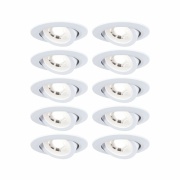 LED Einbauleuchte 10er-Pack 3-Step-Dim schwenkbar rund 82mm 4,8W 450lm dimmbar 3000K Weiß matt 230V