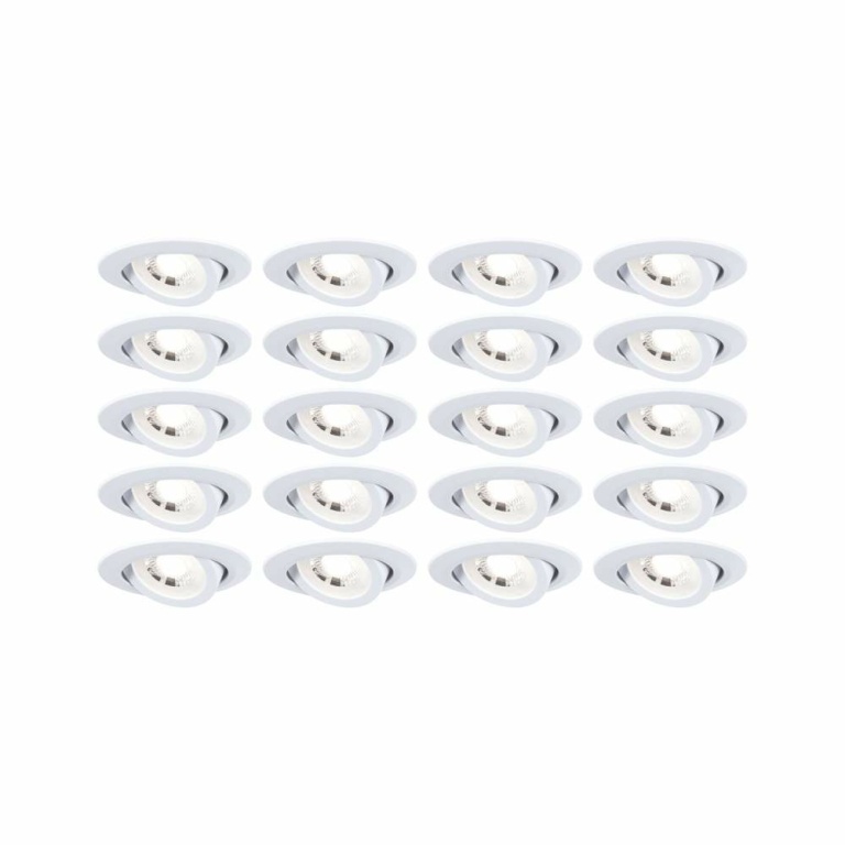 Paulmann LED Einbauleuchte 20er-Pack schwenkbar rund 82mm 4,8W 450lm 3000K Weiß matt 230V