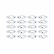 LED Einbauleuchte 20er-Pack schwenkbar rund 82mm 4,8W 450lm 3000K Weiß matt 230V