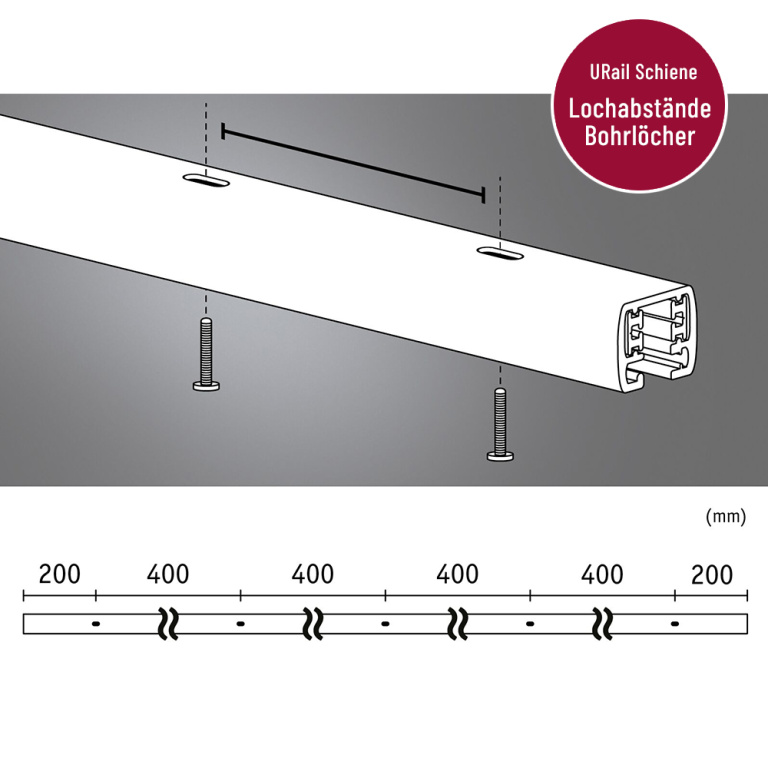 Paulmann URail Schiene 2m Signalweiß RAL 9003 230V