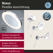 LED Kosmetikspiegel Masua  IP44  White Switch 55lm 230V 4W  Chrom