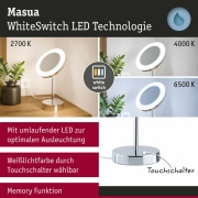 LED Kosmetikspiegel Masua  IP44  White Switch 55lm 230V 4W  Chrom