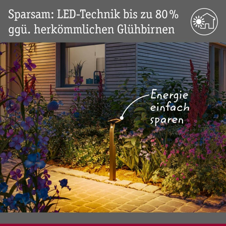 Paulmann LED Pollerleuchte Smart Home Zigbee 3.0 Alara Bewegungsmelder insektenfreundlich IP44 eckig 665mm 3000 - 2200K 10W 450lm 230V  Anthrazit  Metall