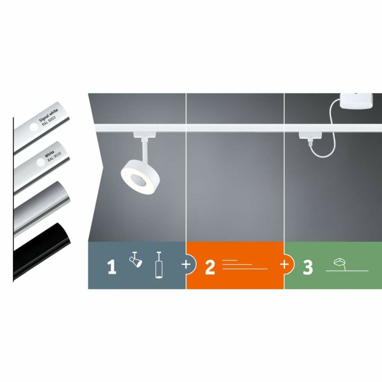 Paulmann URail Schienenspot Cover Einzelspot GU10  max. 10W  dimmbar 230V Signalweiß