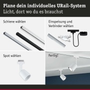 URail Schienenspot Cover Einzelspot GU10  max. 10W  dimmbar 230V Signalweiß