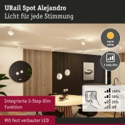 URail LED Schienenspot 3-Step-Dim Alejandro  800lm 10W 3000K dimmbar 230V Signalweiß