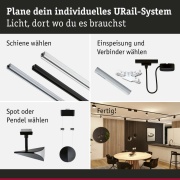 URail LED Schienenspot Alejandro 10W 800lm 3000K 3-Step-Dim dimmbar Schwarz matt (LED fest verbaut)