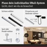 URail LED-Pendelleuchte Alejandro 10W 800lm 3000K 3-Step-Dim dimmbar Chrom matt (LED fest verbaut)