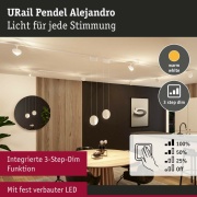 URail LED Pendel 3-Step-Dim Alejandro  800lm 10W 3000K dimmbar 230V Signalweiß