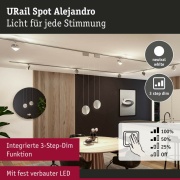 URail LED Schienenspot Alejandro 10W 800lm 4000K 3-Step-Dim dimmbar Chrom matt (LED fest verbaut)