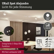 URail LED Schienenspot 3-Step-Dim Alejandro  800lm 10W 4000K dimmbar 230V Signalweiß