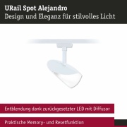 URail LED Schienenspot 3-Step-Dim Alejandro  800lm 10W 4000K dimmbar 230V Signalweiß