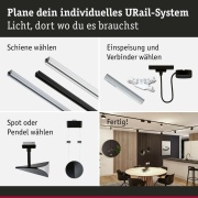 URail LED Schienenspot Alejandro 10W 800lm 4000K 3-Step-Dim dimmbar Schwarz matt (LED fest verbaut)