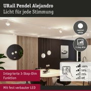 URail LED Pendel 3-Step-Dim Alejandro  800lm 10W 4000K dimmbar 230V Signalweiß