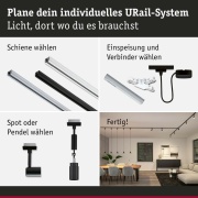 URail Schienenspot Runa GU10  max. 10W dimmbar Schwarz matt