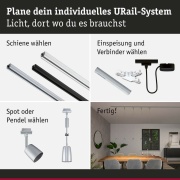 URail Pendelleuchte Cover GU10 max. 10W höhenverstellbar dimmbar Chrom matt