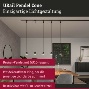 URail Pendelleuchte Cone GU10  max. 10W dimmbar Schwarz matt