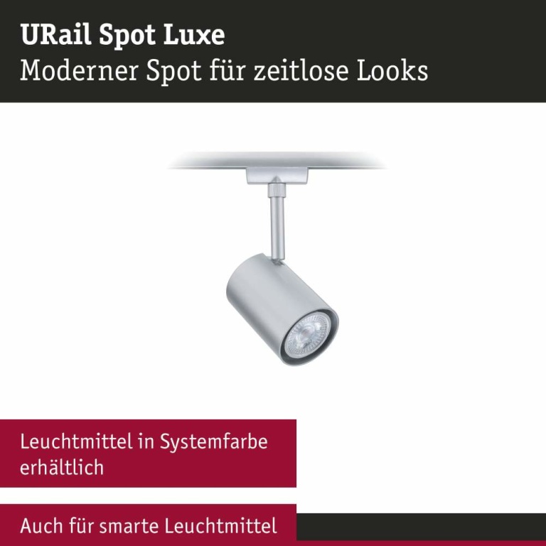 Paulmann URail Schienenspot Luxe Chrom matt GU10 max. 10W dimmbar 230V