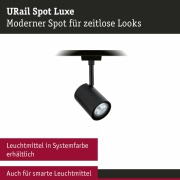 URail Schienenspot Luxe GU10  max. 10W dimmbar Schwarz matt