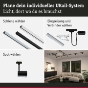 URail Schienenspot Luxe GU10  max. 10W dimmbar Schwarz matt