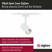 URail LED Schienenspot Luxe Signalweiß GU10 350lm 4,8W Smart Home Zigbee 3.0 RGBW+ dimmbar 230V