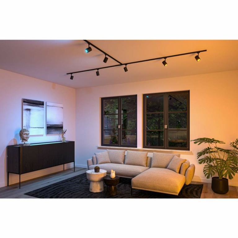 Paulmann URail LED Schienenspot Luxe GU10 350lm 4,8W Smart Home Zigbee 3.0 RGBW+ dimmbar Schwarz matt