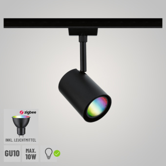 Paulmann URail LED Schienenspot Luxe GU10 350lm 4,8W Smart Home Zigbee 3.0 RGBW+ dimmbar Schwarz matt