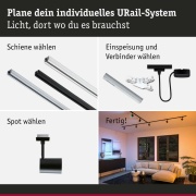 URail LED Schienenspot Luxe GU10 350lm 4,8W Smart Home Zigbee 3.0 RGBW+ dimmbar Schwarz matt