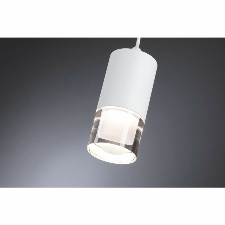 Paulmann LED Pendelleuchte Kame Klar Signalweiß 9W 3000K 3-Step-Dim IP44